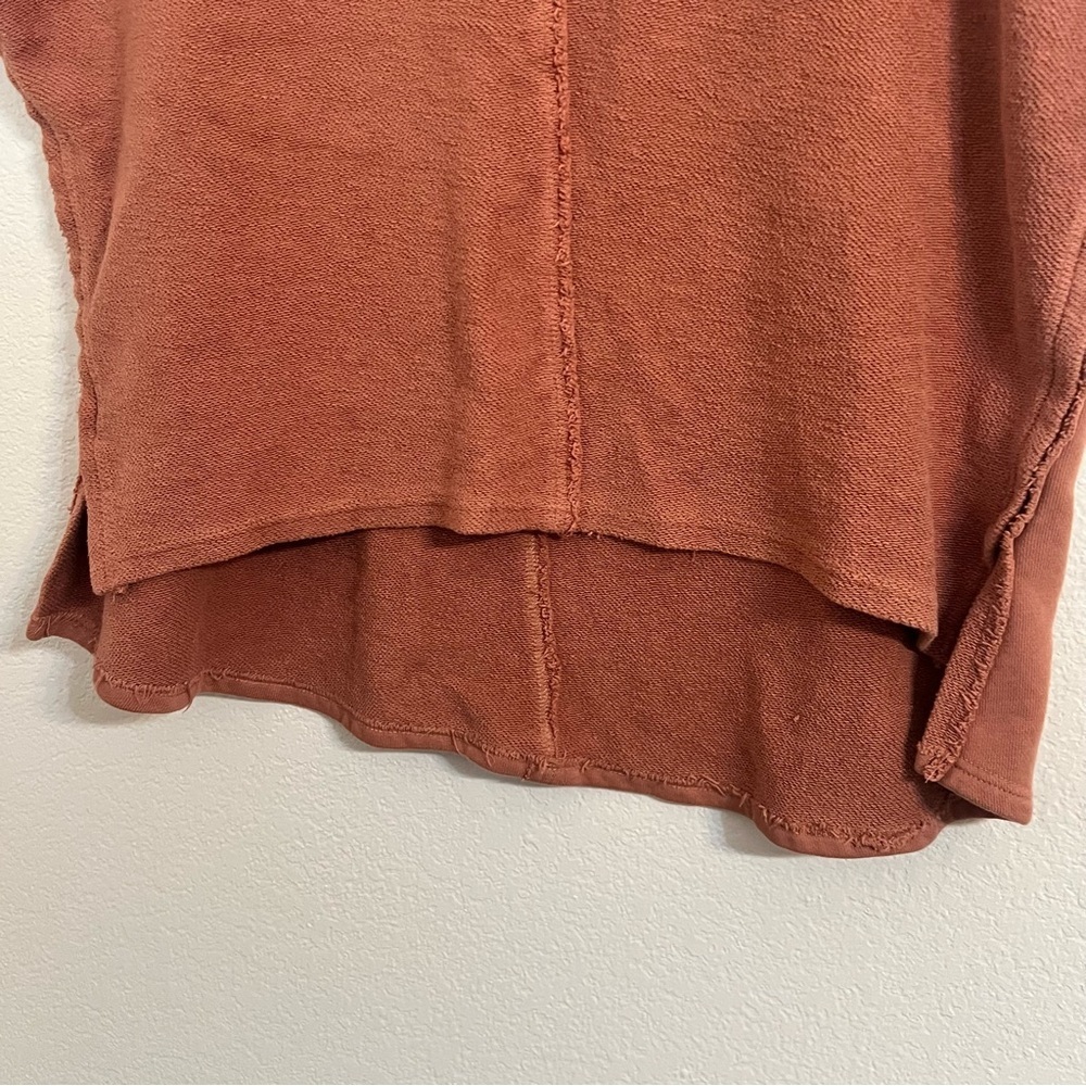 She sky boho boxy Raw-Edge Boxy Top terry earthy boho beach cotton chic high low - Picture 3 of 12